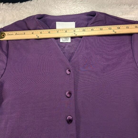 Susan Graver Career Shacket/Shirt/Blouse Purple Women's Medium Valour Trim...... - Picture 5 of 8